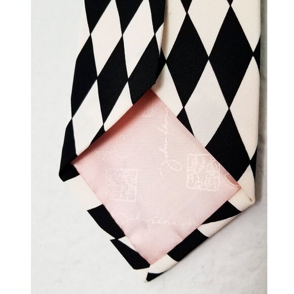 John Lennon Artwork Original 100% Silk John & Yoko Eiffel Tower Checker Neck Tie - Picture 12 of 13